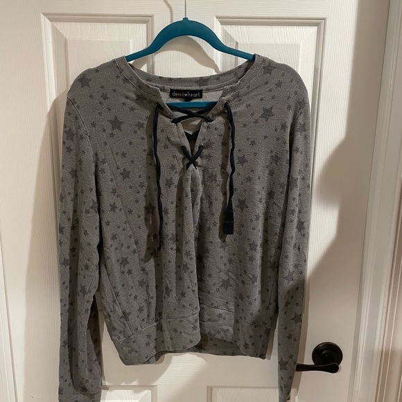 soft lace up sweater - Picture 1 of 2